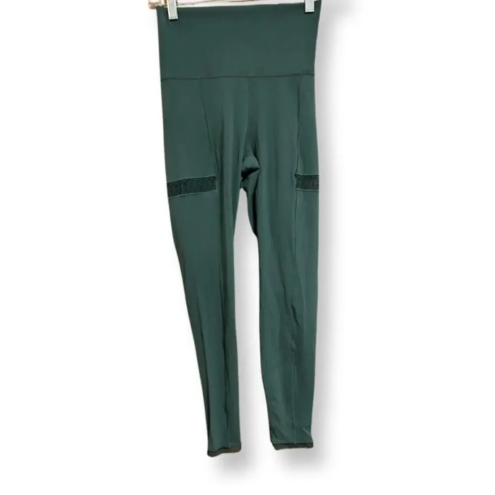 Nike High Waist Leggings with Lace Trim Green Size Small
